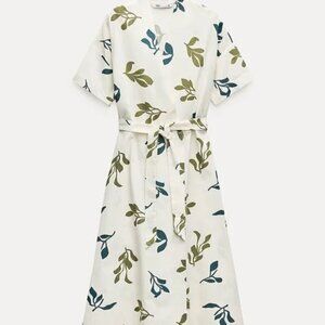 ZARA PRINTED POPLIN DRESS ZW COLLECTION